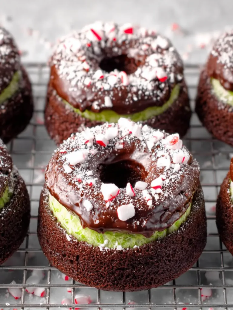 Baked Mint Chocolate Donuts First Image