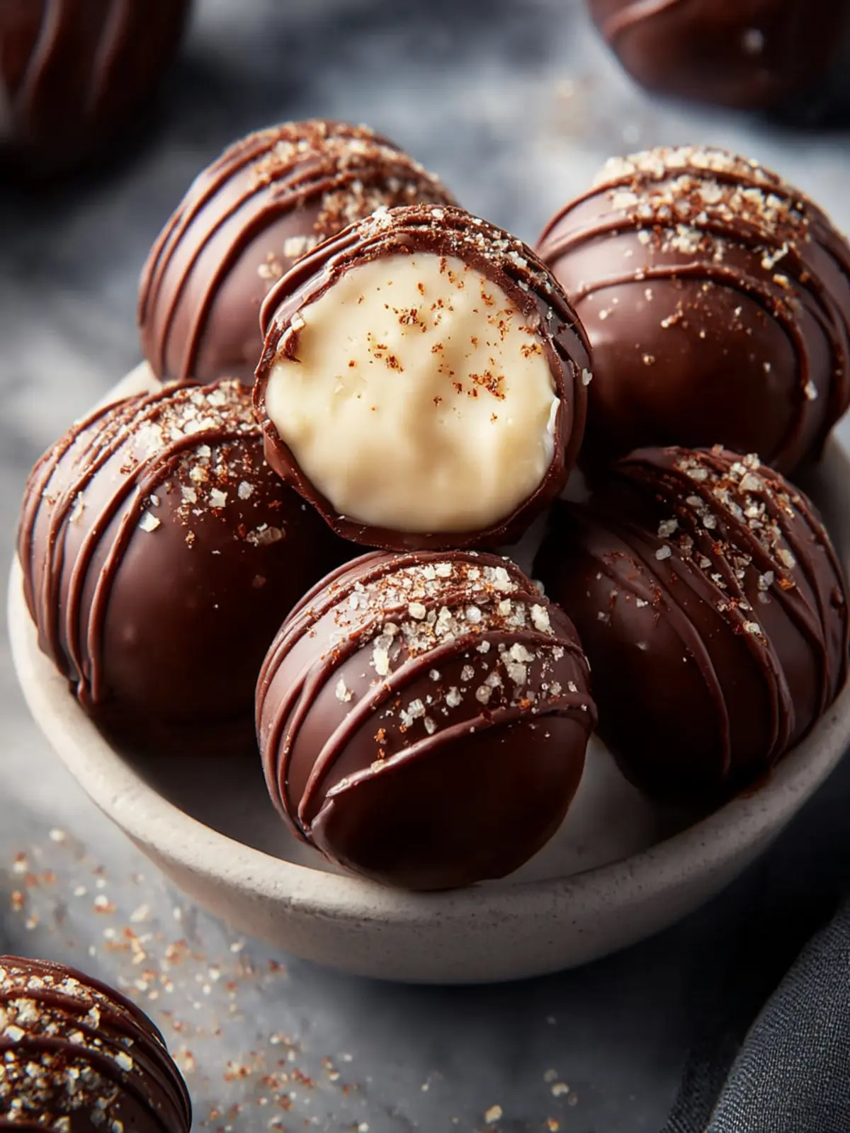 Creamy Eggnog Truffles with Dark Chocolate Coating First Image