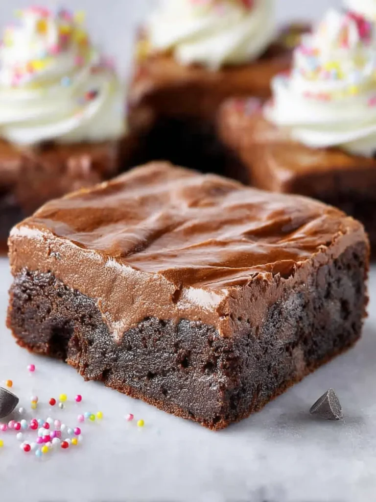 Chocolate Cream Cheese Frosted Brownies First Image