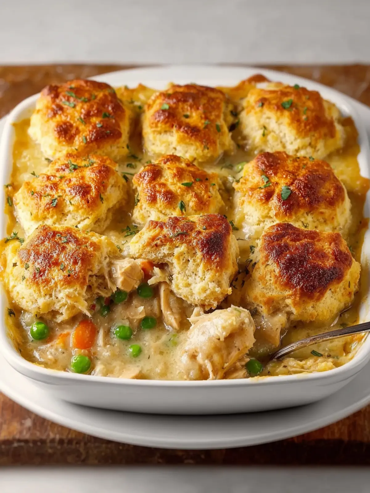 Old-Fashioned Chicken and Biscuit Casserole First Image
