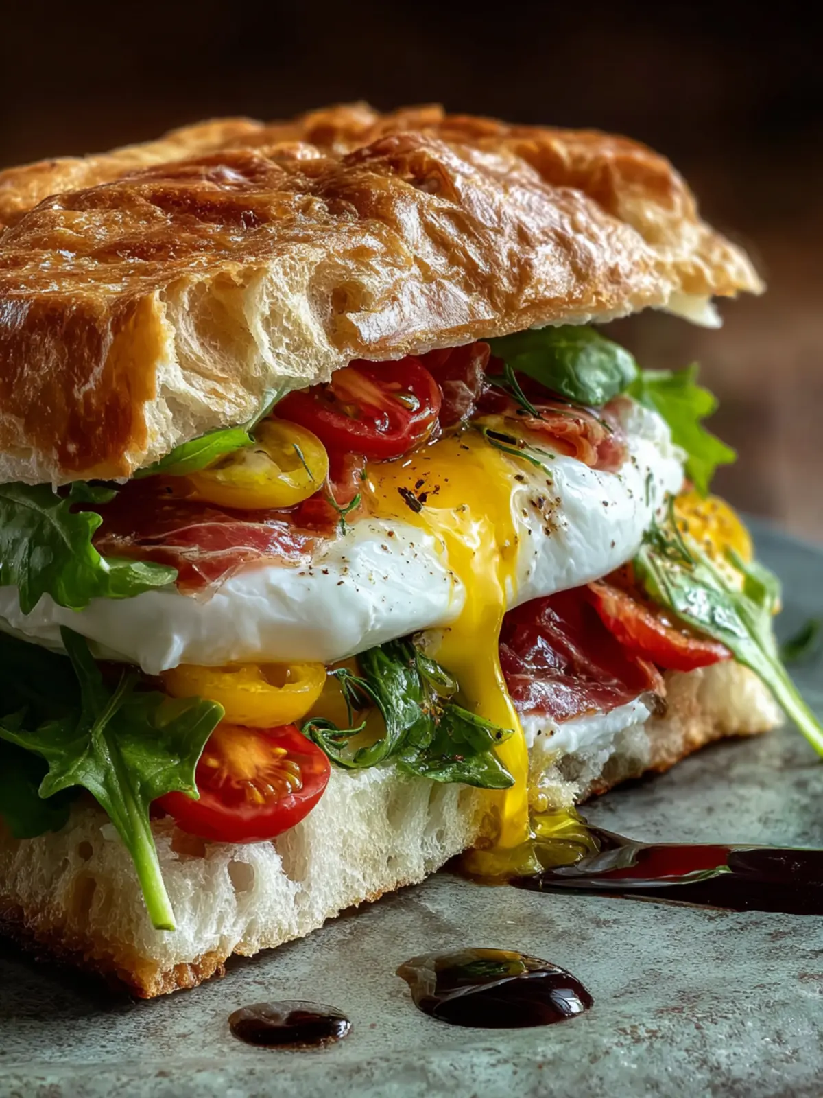 Burrata Italian Focaccia Sandwich First Image