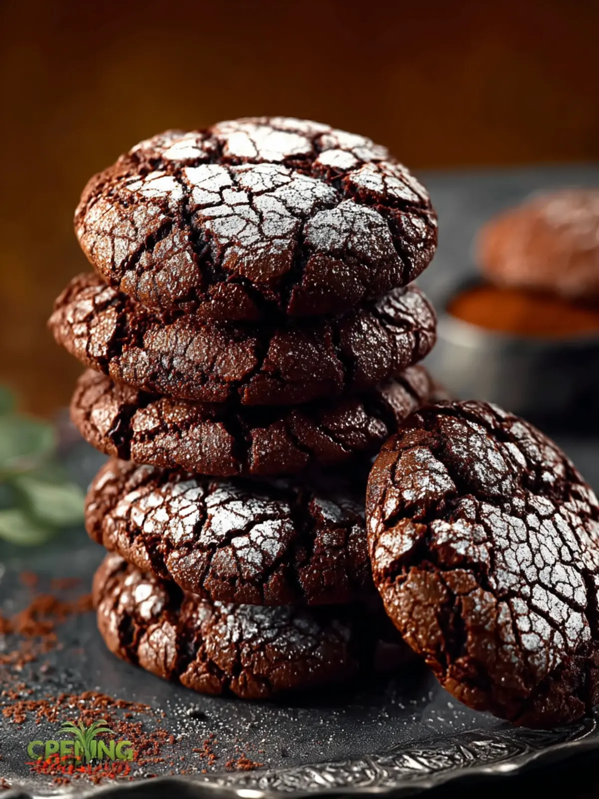 Chewy Chocolate Brownie Crinkle Cookies First Image