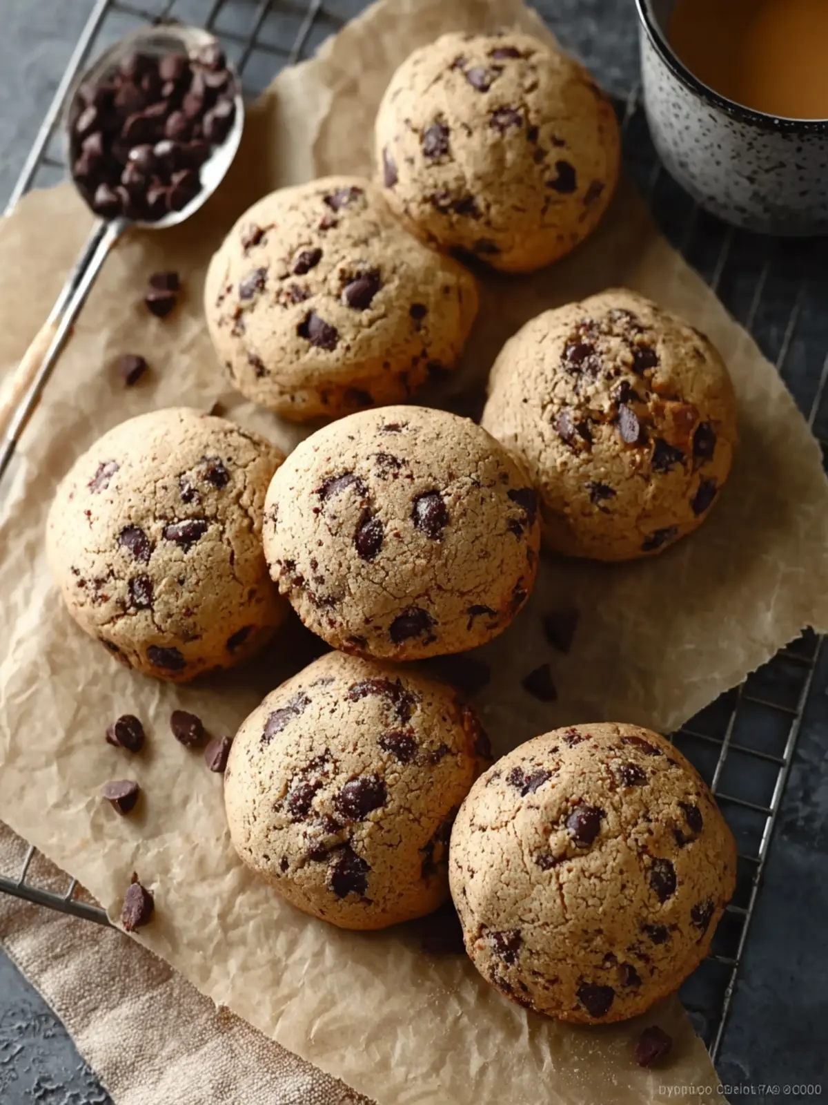 Chewy Coffee Chocolate Chip Cookies First Image