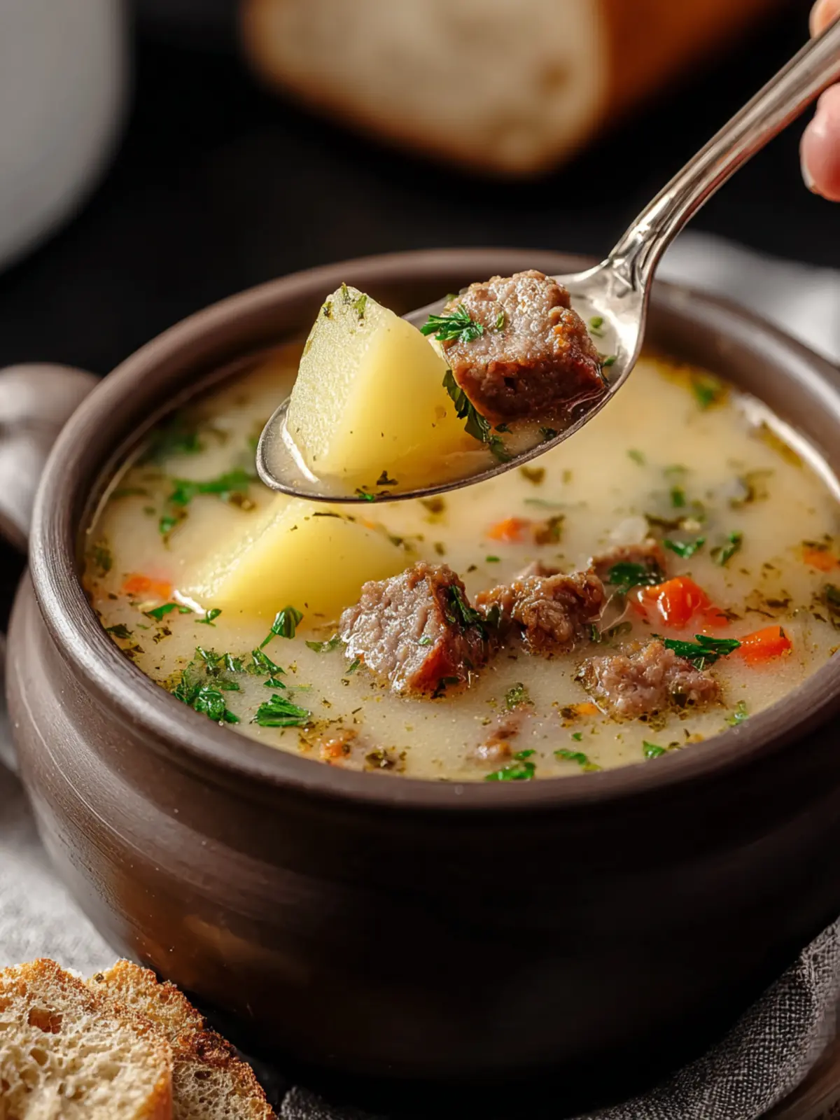 Cozy Crockpot Sausage Potato Soup for Perfect Evenings First Image