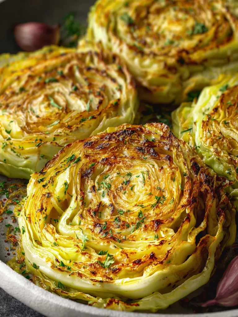 Savory Garlic Butter Roasted Cabbage Steaks Recipe First Image