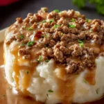 Ground Beef and Gravy Over Mashed Potatoes First Image