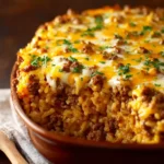 Cheesy Ground Beef and Rice Casserole First Image