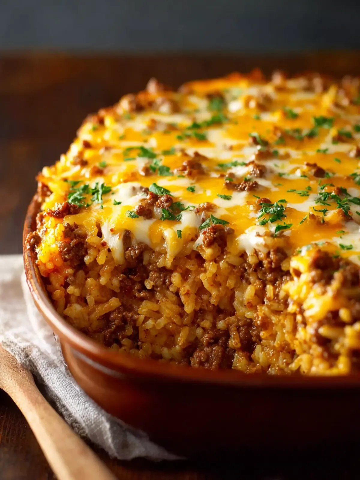 Cheesy Ground Beef and Rice Casserole First Image