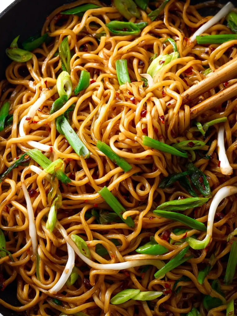 Garlic Soy Noodles with Scallions First Image