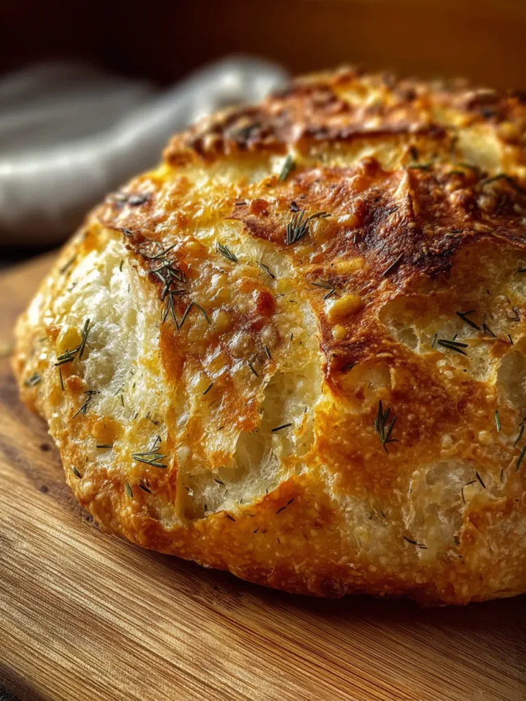 No-Knead Dill Gouda Artisan Bread First Image