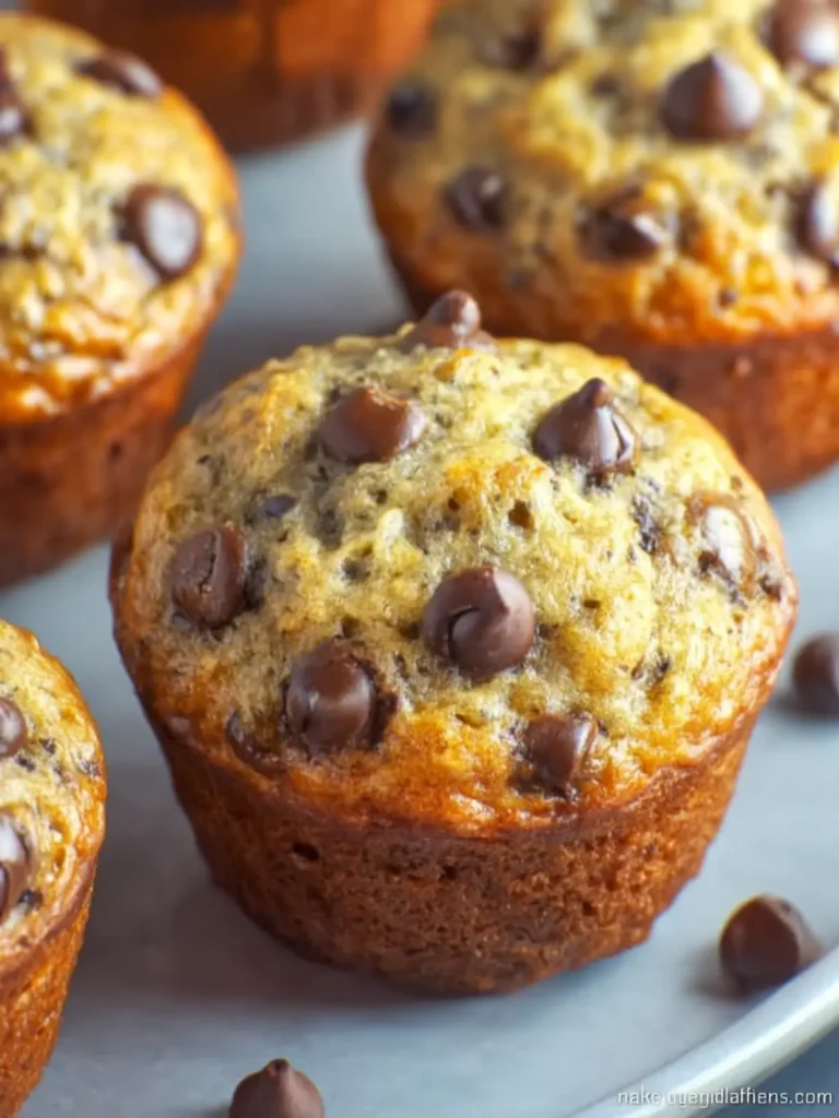 Perfect Banana Chocolate Chip Muffins (Fluffy, Moist & Easy) First Image