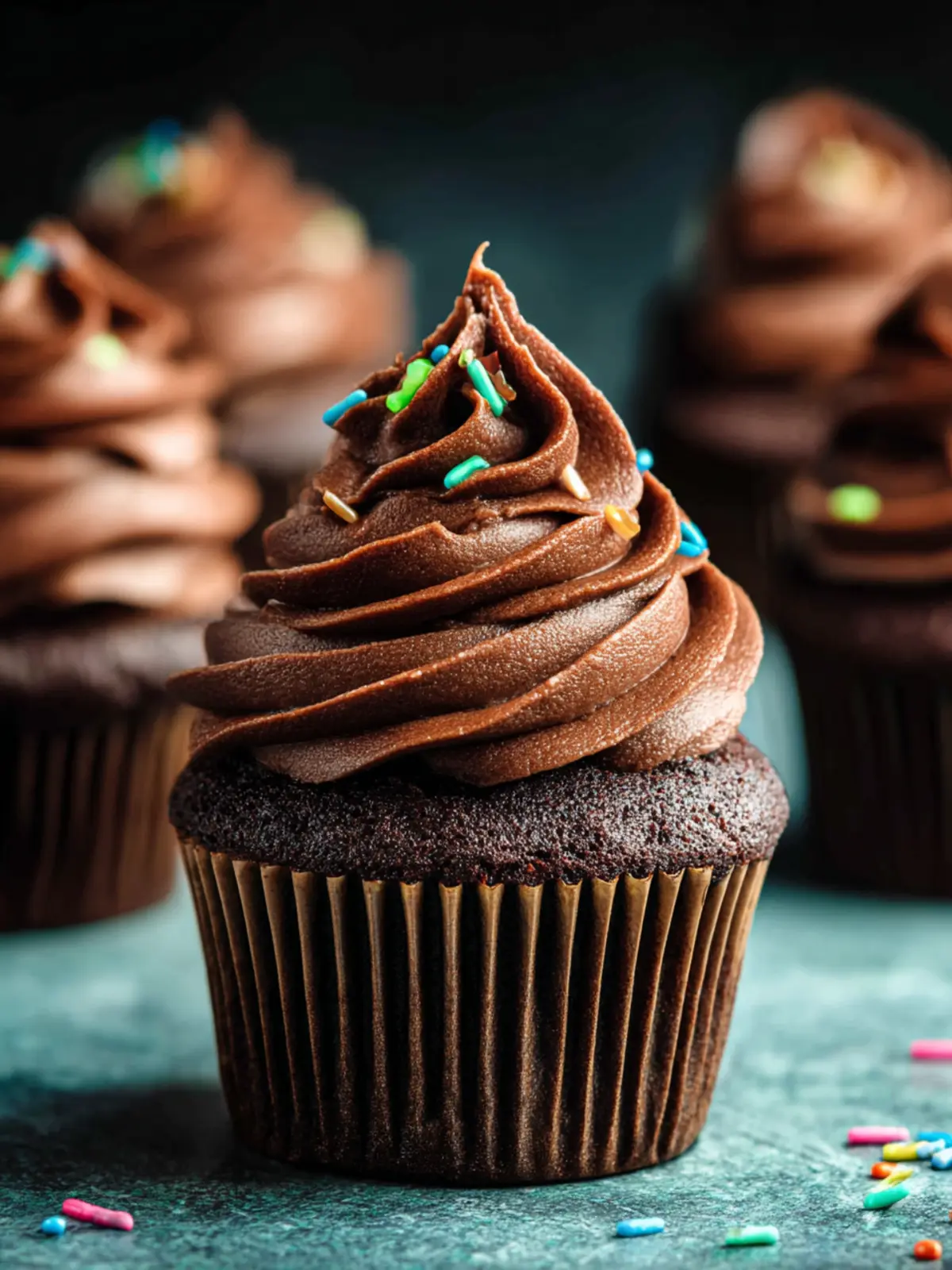 Decadent Chocolate Cupcakes with Chocolate Buttercream Frosting First Image