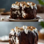 Easy Marshmallow Chocolate Poke Cake First Image