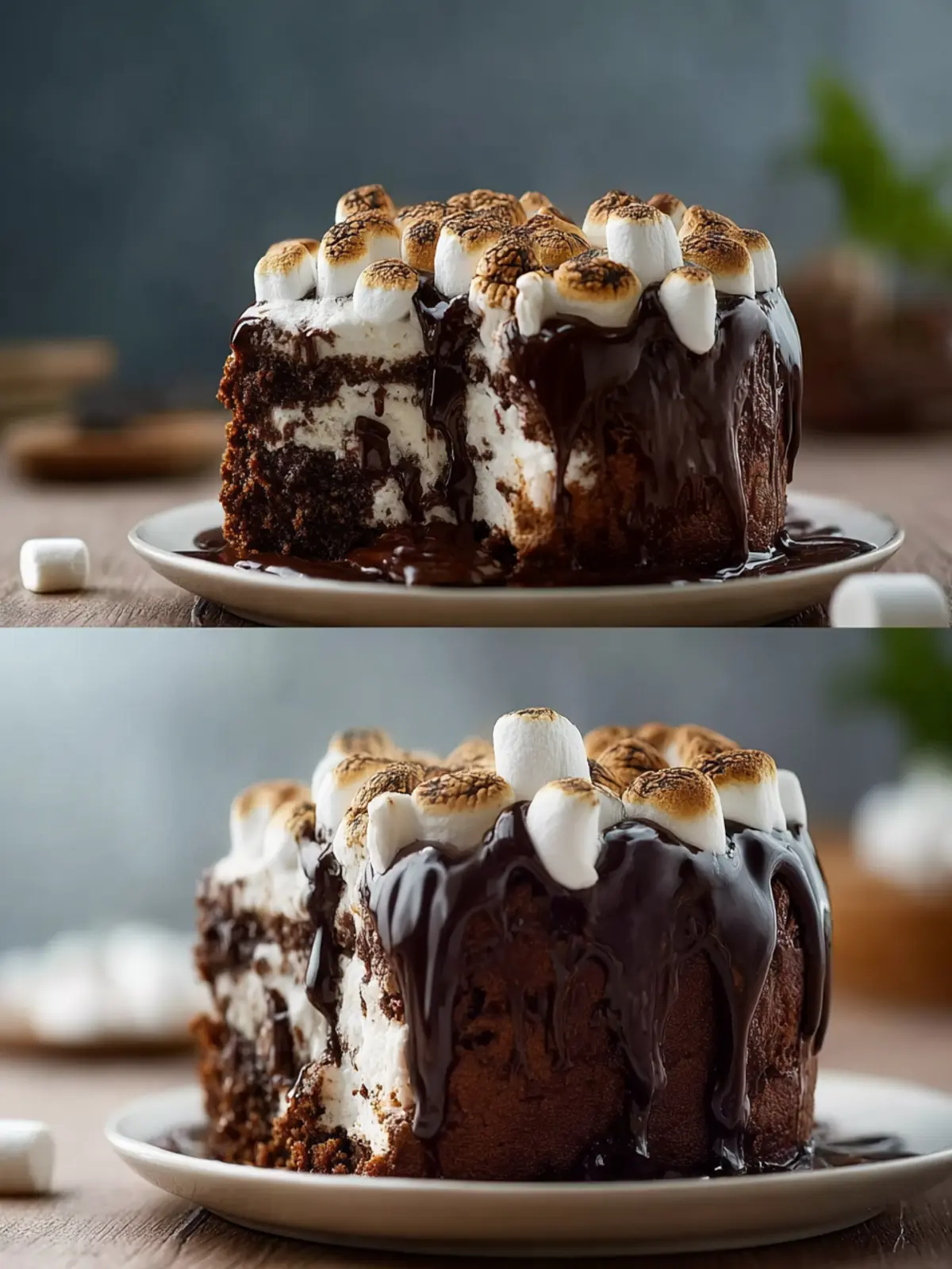 Easy Marshmallow Chocolate Poke Cake First Image