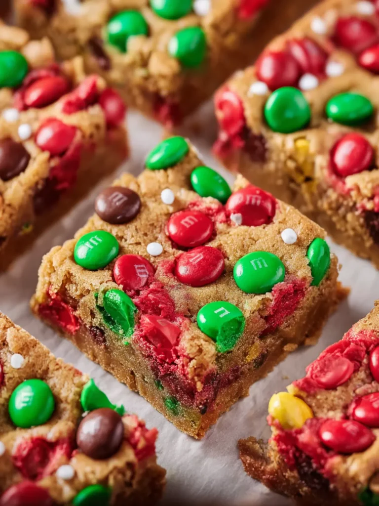 M&M Christmas Cookie Bars First Image
