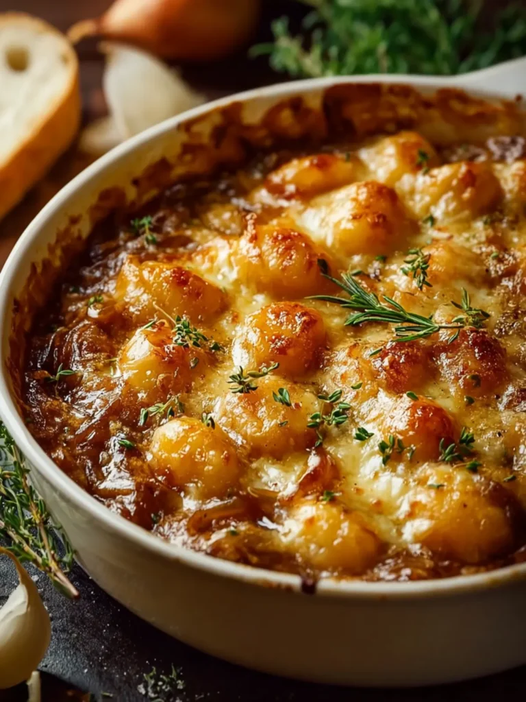 Mouthwatering Baked French Onion Gnocchi First Image