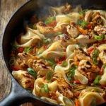 Gyoza Noodle Chicken Skillet First Image