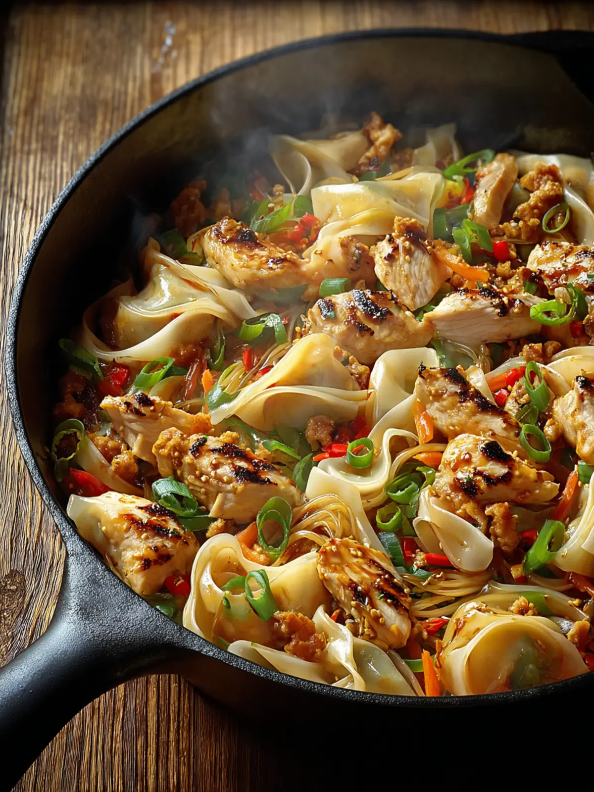 Gyoza Noodle Chicken Skillet First Image