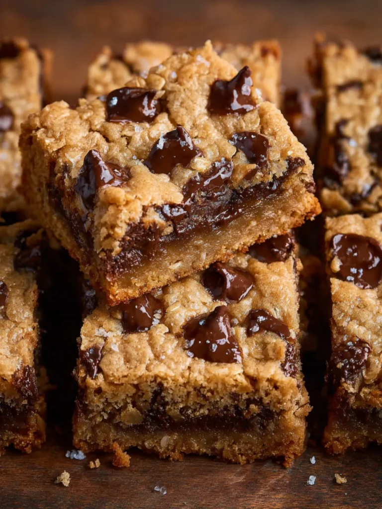 brown butter oatmeal chocolate chip bars First Image