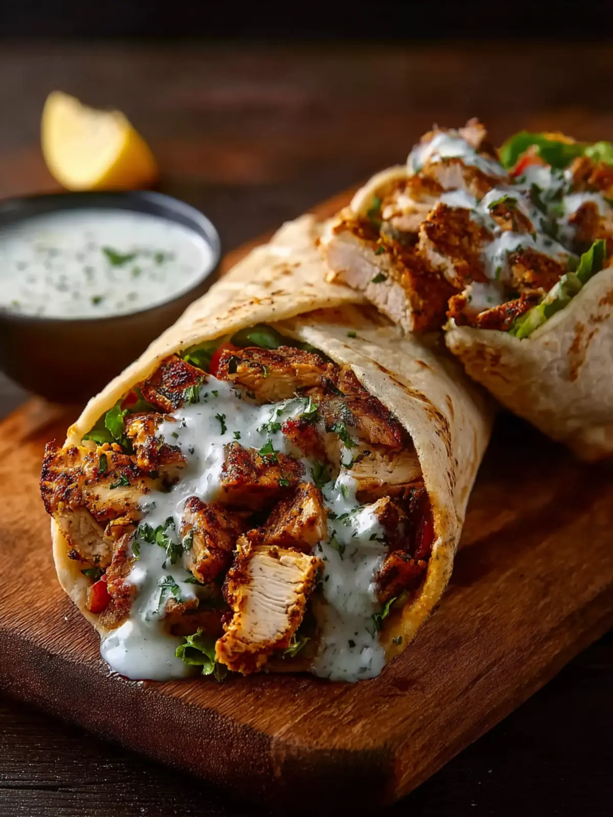 chicken shawarma with garlic sauce First Image