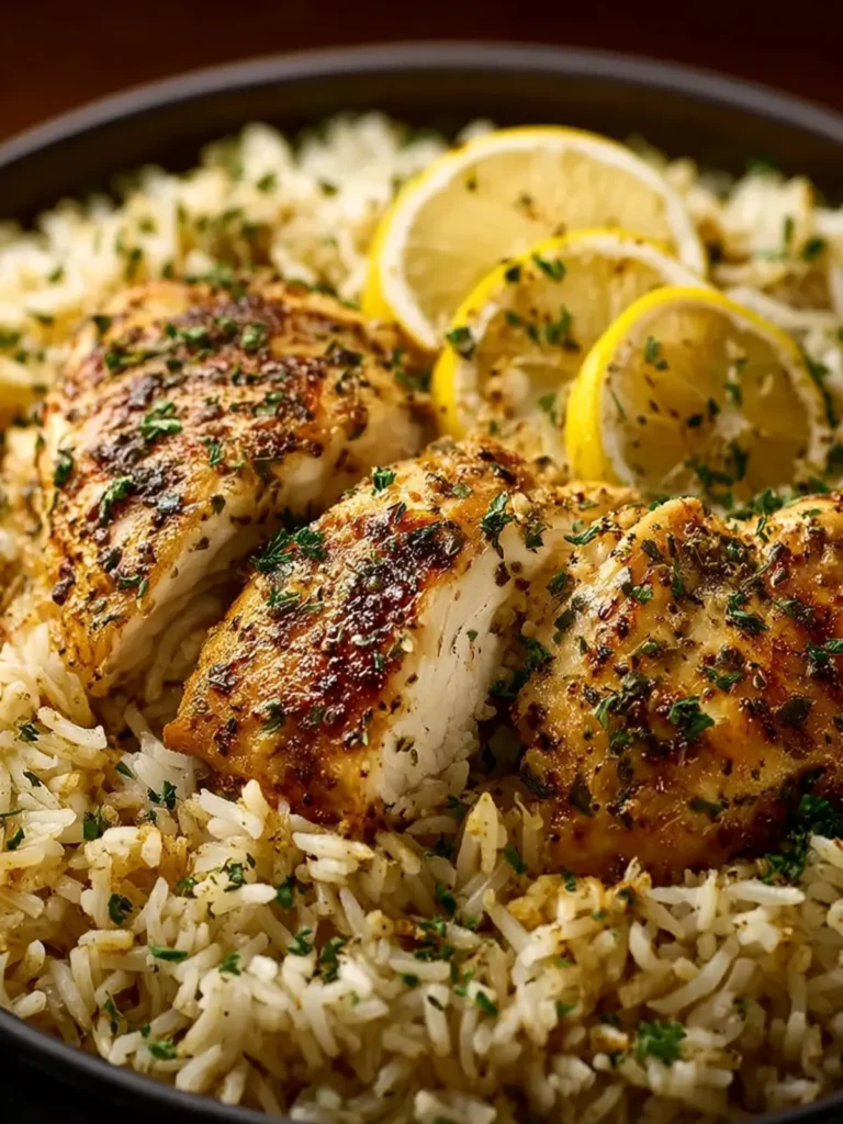 slow cooker lemon herb chicken and rice First Image